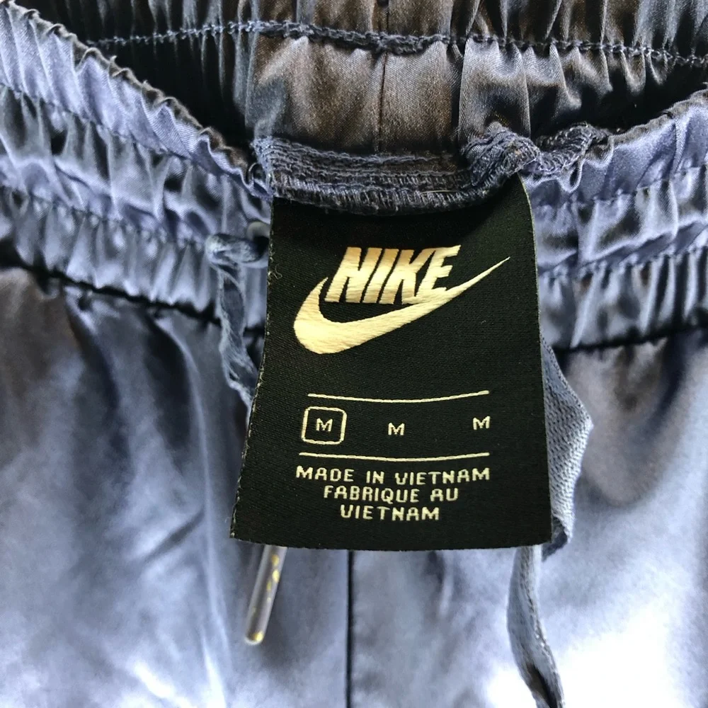Nike Air Shiny Dark Purple Joggers Size Medium with Pockets - Picture 2 of 5